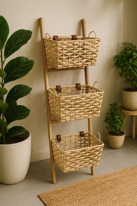 سلة خضار قش